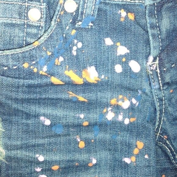 Delia's paint splattered Y2K style size 0 shorts pink orange blue - Picture 4 of 8